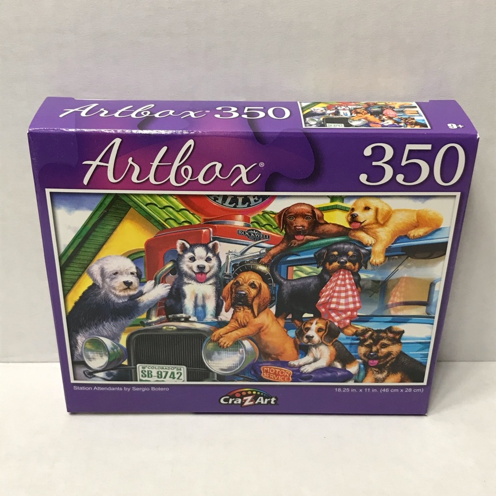🌸$4🌸 Station Attendants by Sergio Botero 350 piece puzzle Artbox dogs
